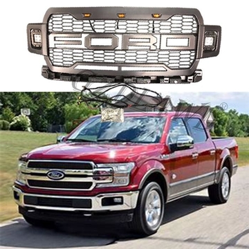 Led Lights Abs Front Grill Mesh For Ford f150 2018 2019 Pickup Offload