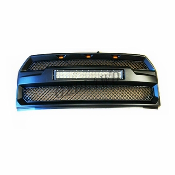 Black Front Grill Mesh With LED Light Bar 15 17 F150 Raptor Accessories