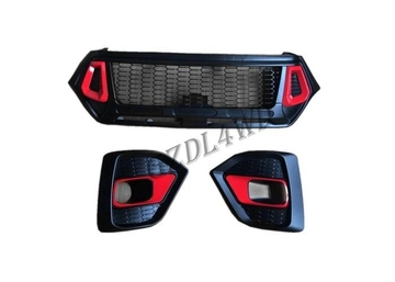Hilux 2018 Grille TRD Style Front Grill Guard With Fog Lights Cover For Toyota Rocco